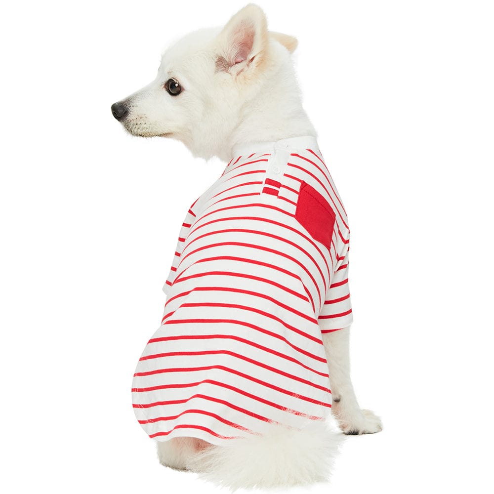 Dog Shirt DOGS & CATS & CO. Saint Malo Matching Henley Dog & Kid T-shirt in Red For Dog / 10"