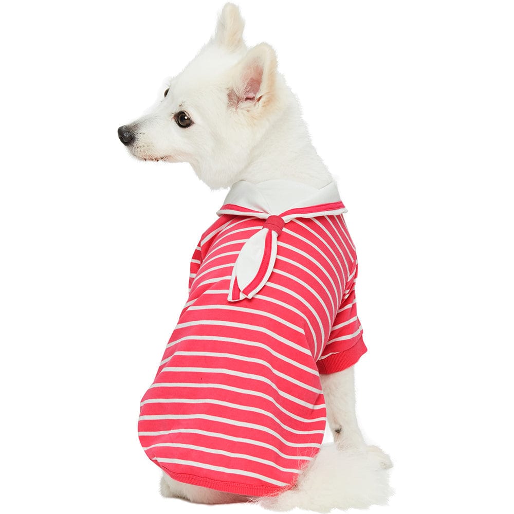 Dog Shirt DOGS & CATS & CO. Saint Malo Sailor Collar Dog T-shirt Pink / 10"